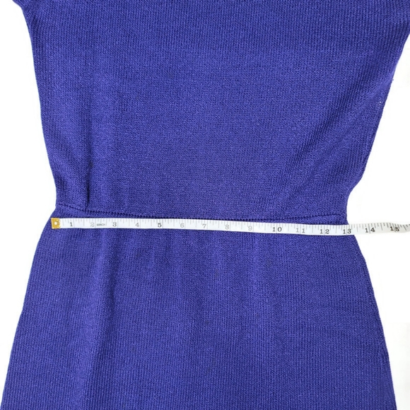St john royal blue cap sleeve knit sweater dress - Picture 5 of 6